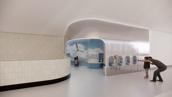 Aerial render of Adelaide Airport new checkin hall