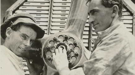 Wally Shiers and Jim during the epic flight