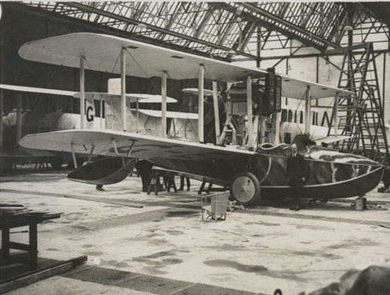 Plane in hanger