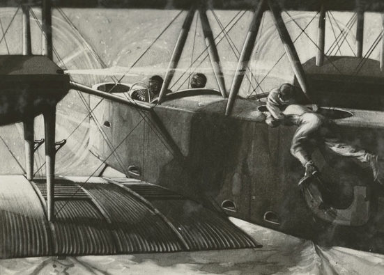 Jim Bennett jumping in Vickers Vimy 