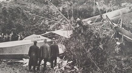 The wreck of the Vickers Viking near Weybridge,