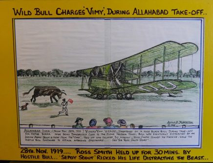 Colouring in of Vimy on field