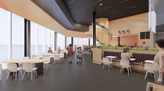 render of Adelaide airport Family Dining Area