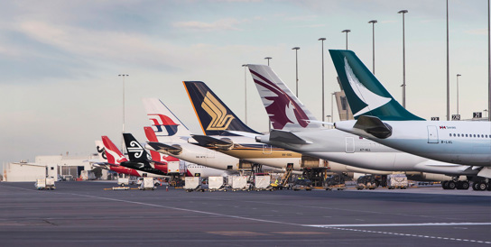 planes parked at Adelaide Airport
