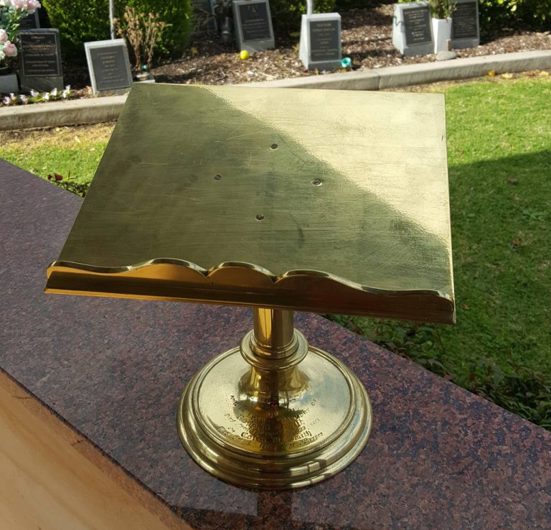 Brass lecturn, North Rd Cemetery