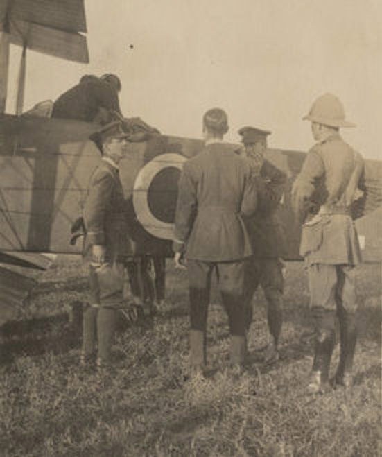 People standing around the plane 