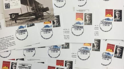 AEROPEX postcard and Adelaide Airport postmark