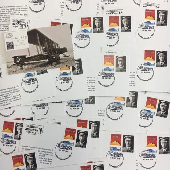 AEROPEX postcard and Adelaide Airport postmark