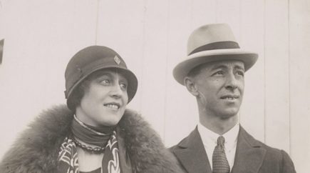 A portrait of a male and female 