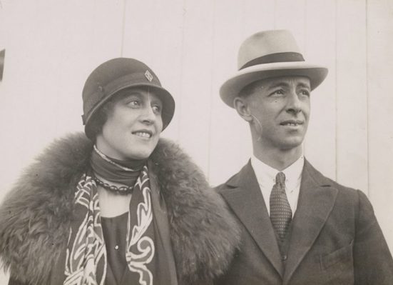 A portrait of a male and female 