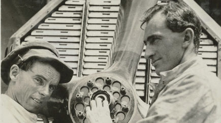 Wally Shiers and Jim during the epic flight.
