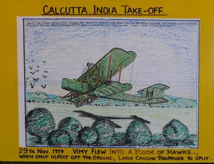 Colouring in of vimy taking off