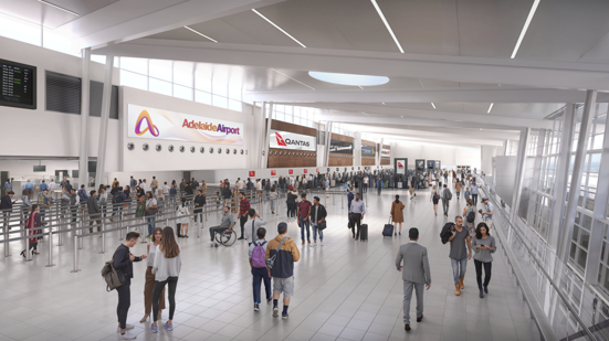 render Adelaide Airport Check-in Hall