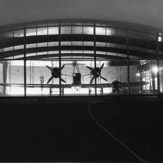 plane in hanger