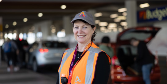 Customer service lady in high vis